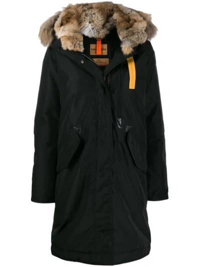 Parajumpers Hooded Parka Coat In Black