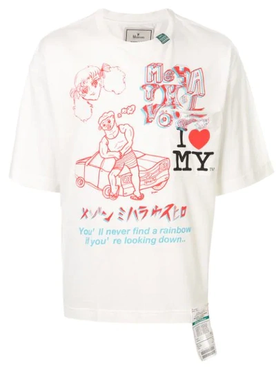 Miharayasuhiro Printed Crew Neck T-shirt In White
