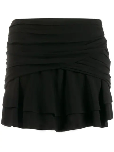 Saint Laurent Draped Mini Skirt In Black