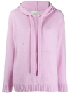 Laneus Cashmere Knitted Hoody In Pink