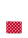 Comme Des Garçons Polka Dot Print Wallet In Red