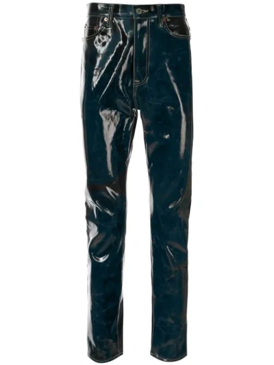 Doublet Varnished Finish Trousers In Grey
