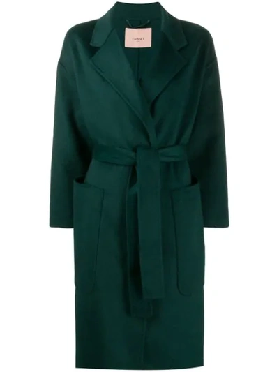 Twinset Oversized Wrap-style Coat In Green