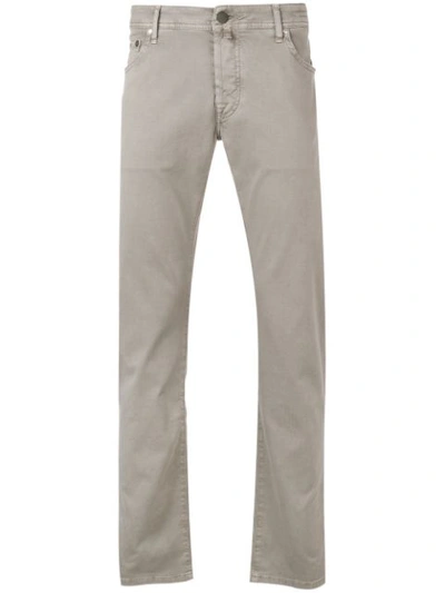 Jacob Cohen Branded Button Trousers In Grey