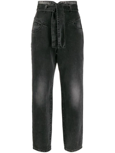 Pinko High-waisted Straight-leg Jeans In Grey