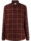 Aspesi Checked Long Sleeved Shirt In Red