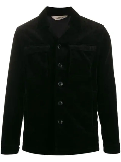 Aspesi Corduroy Shirt Jacket In Black