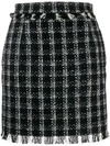 Msgm Tweed Mini Skirt In Black