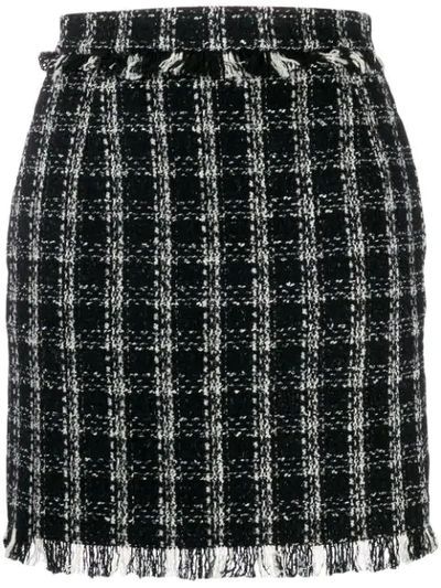 Msgm Tweed Mini Skirt In Black