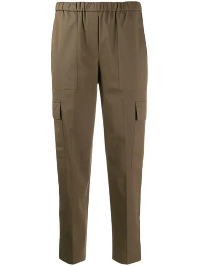 Theory Mid Rise Cargo Chinos In Green