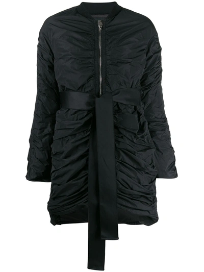 Giambattista Valli Ruched Coat In Black