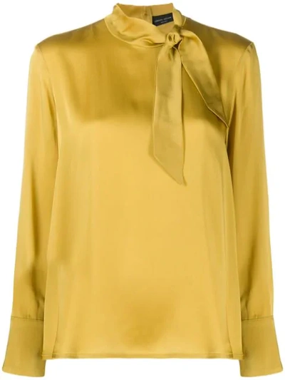 Roberto Collina Neck-tied Blouse In Yellow