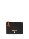 Prada Saffiano Leather Card Holder In Black