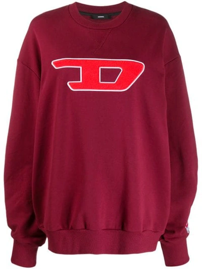 Diesel Logo Appliqué Sweatshirt In Red