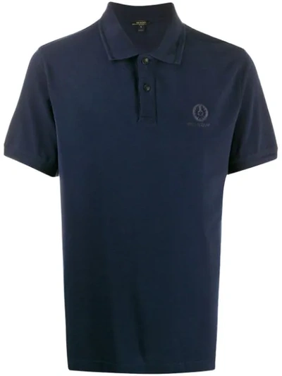 Belstaff Logo Embroidered Polo Shirt In Blue