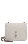 Saint Laurent Niki Leather Crossbody Bag In Blanc Vintage