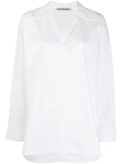 Acne Studios Oversized Pointed Collar Shirt In Peasant Blouse