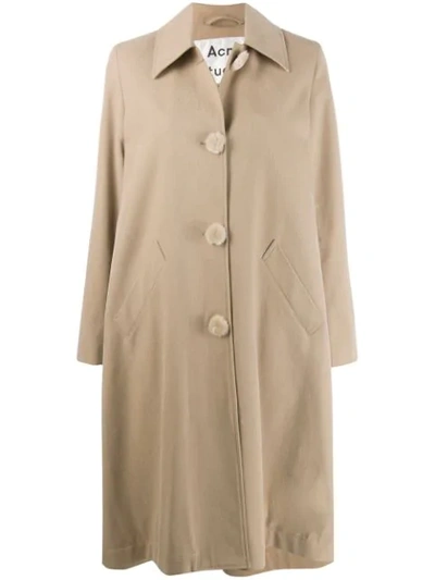 Acne Studios Single-breasted Menswear Mac Inspired Coat In Neutrals