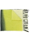 Acne Studios Logo Mohair Scarf In Bon-black/neon Yellow/lime Green