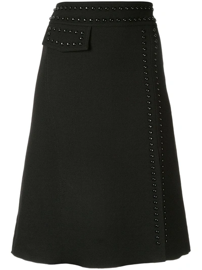Giambattista Valli Stud Embellished A-line Skirt In Black