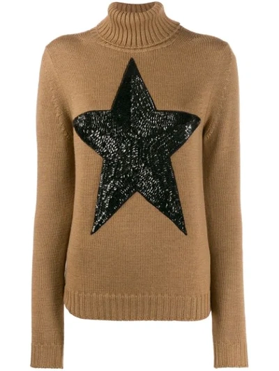 P.a.r.o.s.h Embellished Star Jumper In Brown