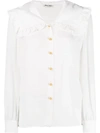Miu Miu Hemd Mit Oversized-rüschenkragen In White