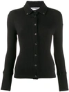 Courrèges Snap Button Ribbed Top In Black