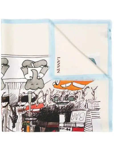 Lanvin Babar The Elephant Print Scarf In Neutrals ModeSens