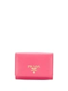 Prada Logo Appliqué Wallet In Pink