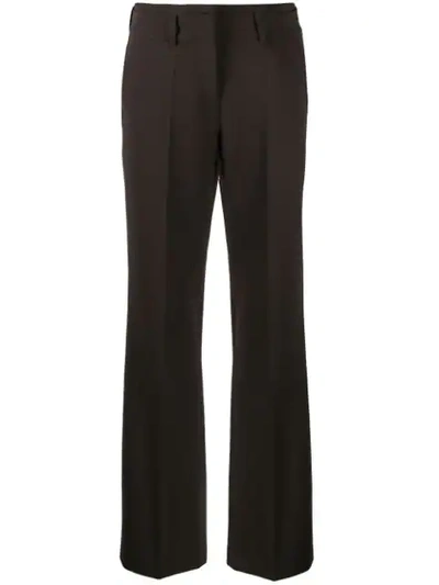 Cambio Creased Straight Leg Trousers In Brown