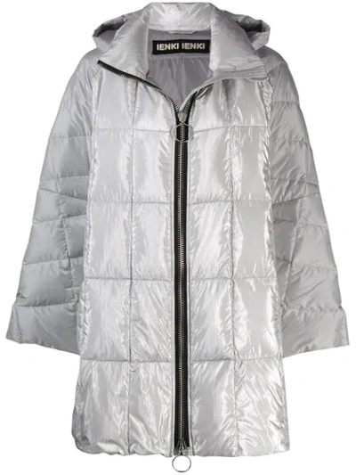 Ienki Ienki Hooded Padded Coat In Silver