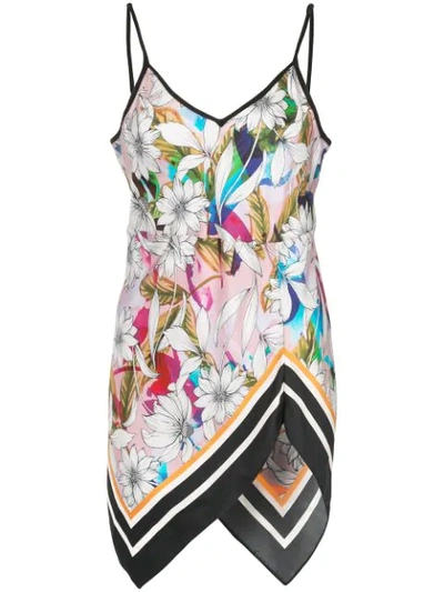 Nicole Miller Drifting Flowers Tank Top In Multicolour