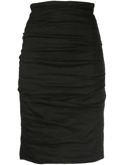 Nicole Miller Sandy Ruched Skirt In Black