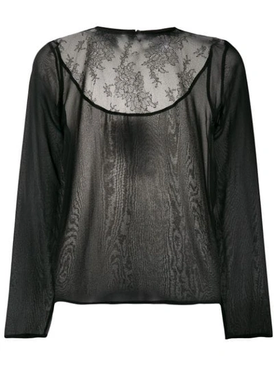 Fabiana Filippi Lace-panel Blouse In Black