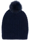Danielapi Pom-pom Knitted Hat In 7blu