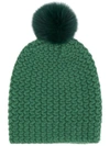 Danielapi Pom-pom Knitted Hat In 20 Loden