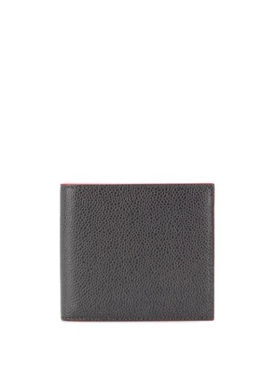Thom Browne Pebbled Leather Wallet In Grey