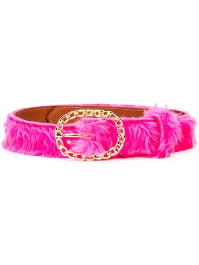 Martine Rose Faux Fur Belt In Pink