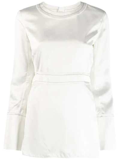 Marni Contrast Stitching Detail Blouse In White