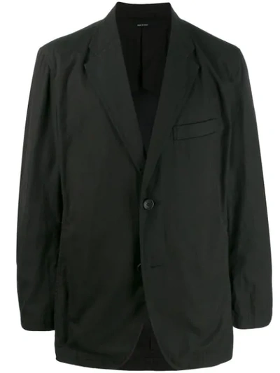 Issey Miyake Loose Fit Button Blazer In Black