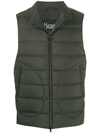Herno High-neck Padded Gilet In 7900 Green