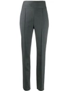 Alexandre Vauthier Pinstripe High-waisted Trousers - Grey