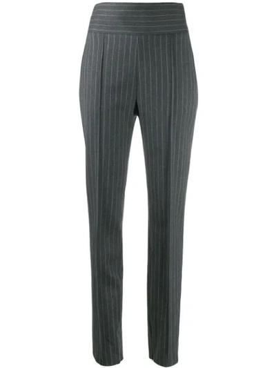 Alexandre Vauthier Pinstripe High-waisted Trousers - Grey