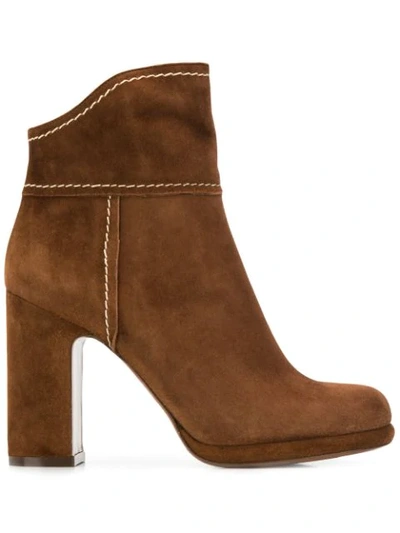 L'autre Chose High Heeled Ankle Boots In Brown