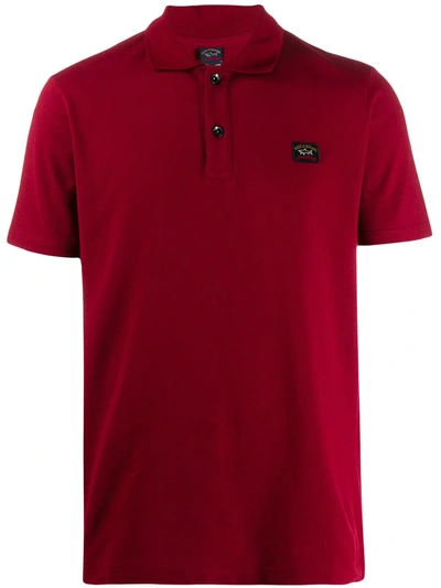Paul & Shark Logo Patch Polo Shirt In Red