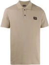 Paul & Shark Logo Patch Polo Shirt In Neutrals