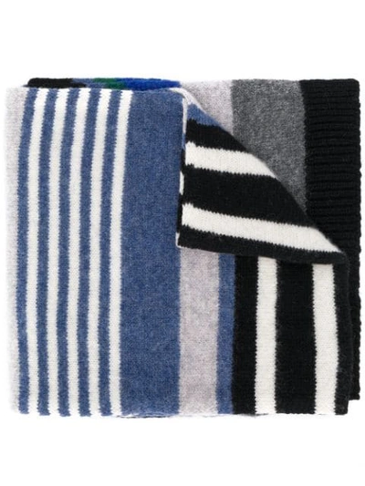 Ps By Paul Smith Striped Scarf In Black