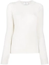 Allude Slim Fit Cashmere Jumper In White