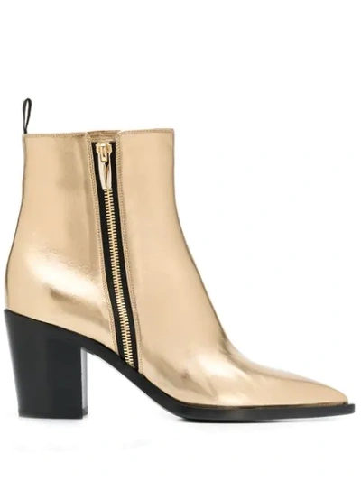 Gianvito Rossi Pointed Toe Boots In Gold