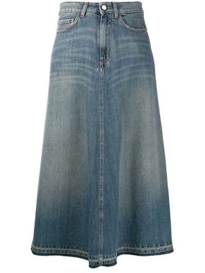 Alysi Long Straight Skirt - Blue